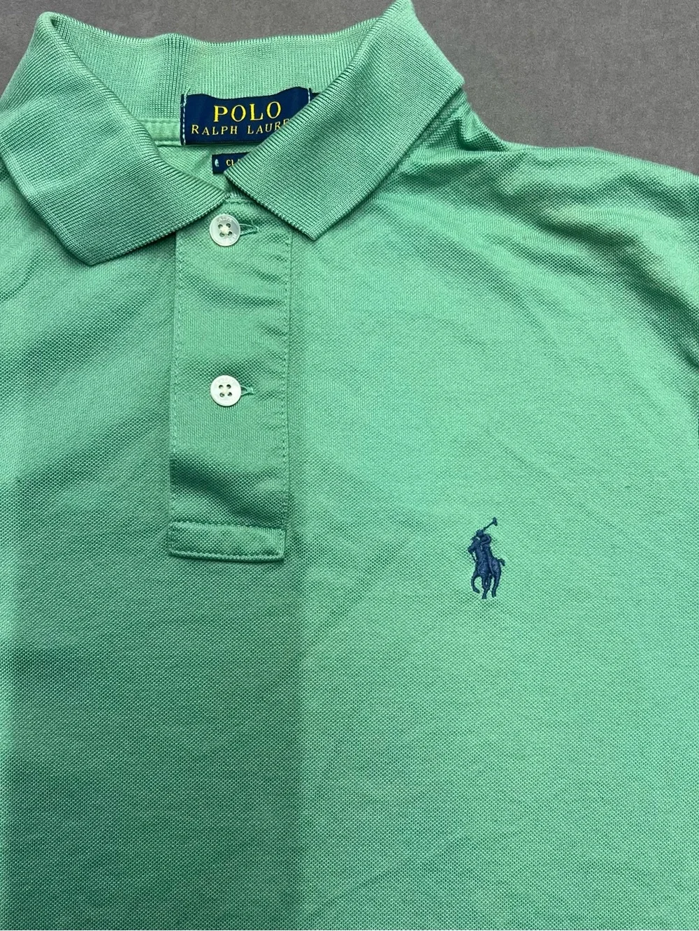Ralph Lauren Boys' Seafoam Green Polo with Navy Pony